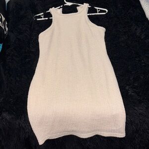 SHEIN Cream Textured Mini Dress